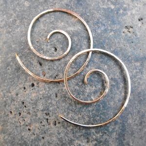 Handmade 14K Gold Filled Swirl Hoop Earrings